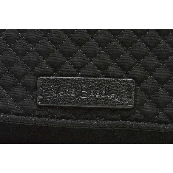 Vera Bradley Black Quilted Crossbody Chain Strap w/Leather Trim Nice - Picture 5 of 12